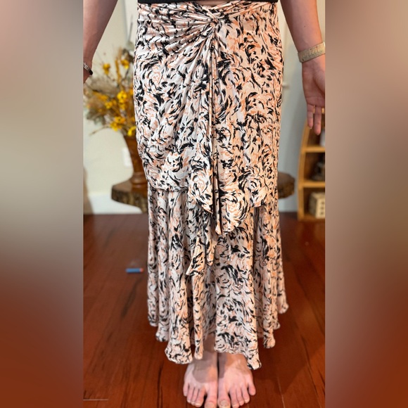 PROENZA SCHOULER Twist-front Layered Printed Georgette MIDI skirt- size 2 - Picture 5 of 6